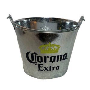 Corona Extra Galvanized Ice Bucket Pail Tailgating Party Beer Cooler with Opener